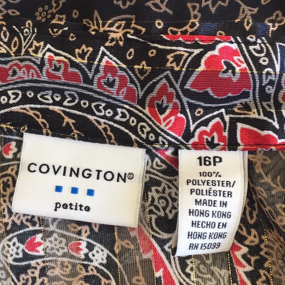 Covington Long Sleeve Sheer Button Down Blouse. - Picture 3 of 5